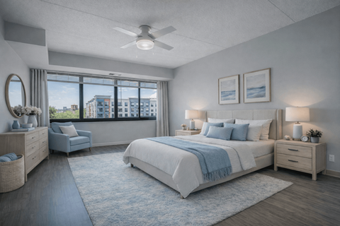 Floor plan for 2 beds, 2 baths, 1037 sqft